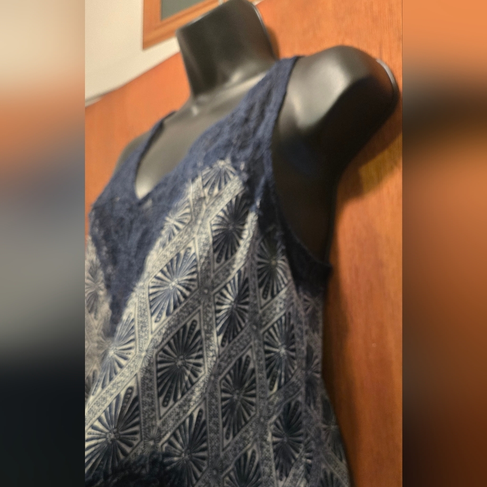 HOST POCK!🎉Free People BEAUTIFUL sapphire lace sheer racerback camisole szXS/TP - Picture 6 of 8